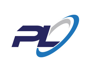 PL Letter Swoosh Label Logo