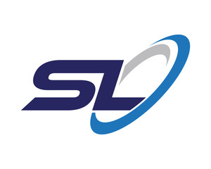 SL Letter Swoosh Label Logo