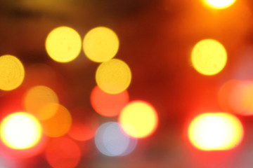 Blured of street light on the road