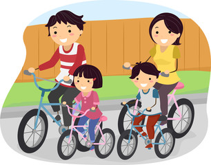 Stickman Family Bike