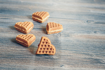 Cookies in a heart-shaped Valentine's Day.