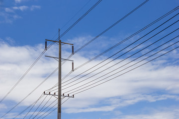 high voltage equipment on an electric pole