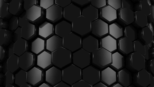 Abstract Background of Black Honeycombs
