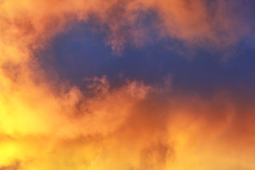 Fototapeta na wymiar Dramatic clouds at dusk