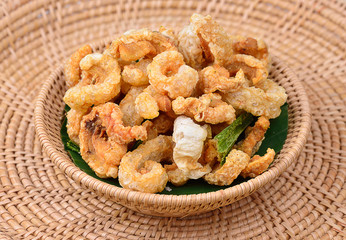 Pork snack, Thai food isolated on a  background