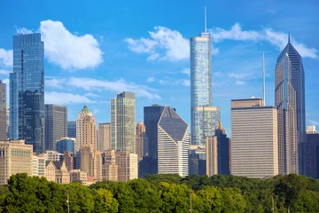 Photo sur Plexiglas construction de la ville Paysage urbain du centre-ville de Chicago, États-Unis