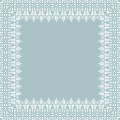 Classic white frame with arabesques and orient elements. Abstract fine ornament