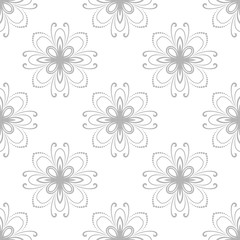 Fototapeta na wymiar Floral ornament. Seamless abstract fine silver pattern
