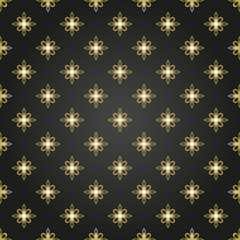 Seamless black and golden ornament. Modern stylish geometric pattern with repeating elements