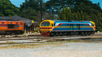 Locomotives at station, 2013.