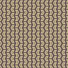 Geometric pattern with golden arrows. Seamless abstract background