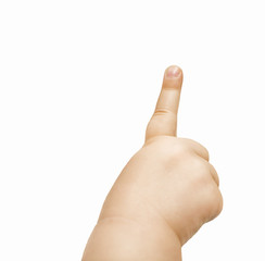 Kid's hand pointing out