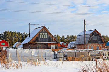 Garden society with buildings of the Soviet times