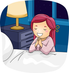 Kid Girl Pray Bed