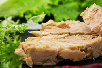 tuna with pepper on board