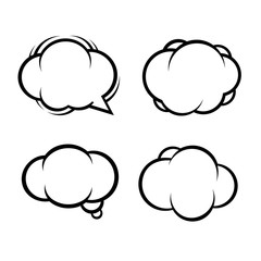 Set of Comic Bubbles and Elements. Vector 