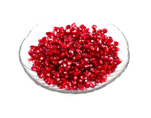 pomegranate seeds isolated on white