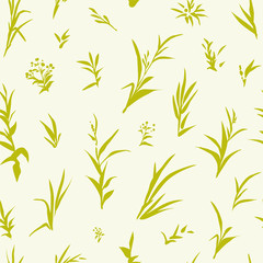 Fototapeta na wymiar Seamless floral pattern - green grass