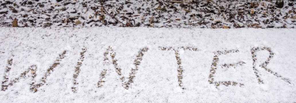 Winter Schrift in Schnee