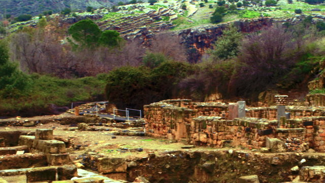 Royalty Free Stock Video Footage panorama of Palace of Agrippa shot in Israel at 4k with Red.