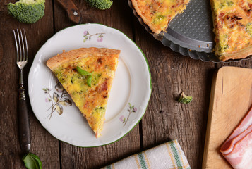 quiche with broccoli and ham