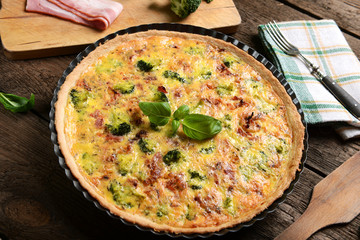 quiche with broccoli and ham