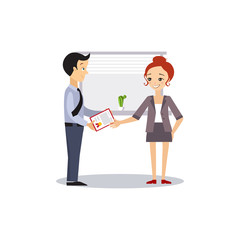 Woman and Manager. Daily Routine Activities of Women. Vector Illustration