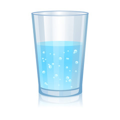 Glass with water isolated vector illustration 