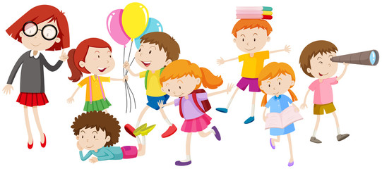 Children doing different activities