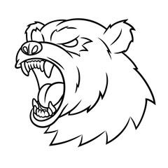 Naklejka premium Angry bear head
