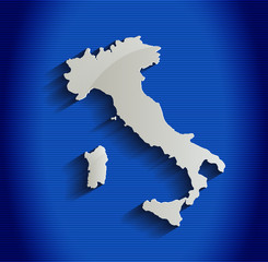 Italy map blue line 3D vector