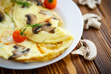 Omelet with mushrooms