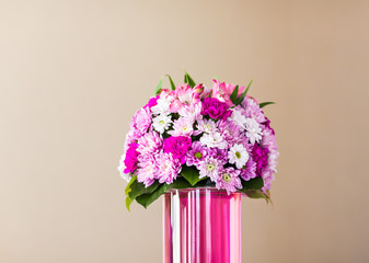 Reception Interior with beautiful  flowers in vase