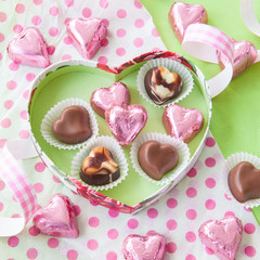 Herzen aus Schokolade