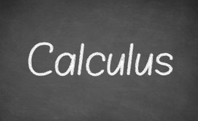 Calculus lesson on blackboard or chalkboard.