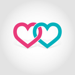 Hearts linked vector illustration