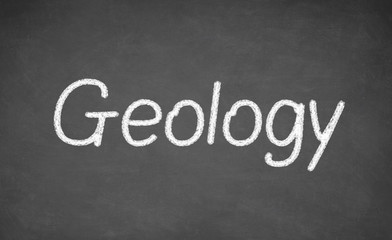 Obraz premium Geology lesson on blackboard or chalkboard.