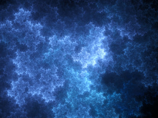 Megical blue glowing spherical fractal abstract background