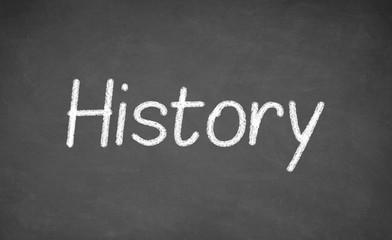  History lesson on blackboard or chalkboard.