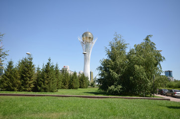 Water Green Boulevard in Astana. Kazakhstan