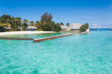 Beautiful beach landscape at Maldives.