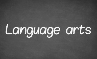 Language arts lesson on blackboard or chalkboard.