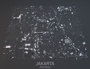 Cartina Jakarta, vista satellitare, Indonesia