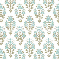 Seamless floral pattern. Pastel damask flower background. Tile wrapping paper texture. Hand drawn  illustration