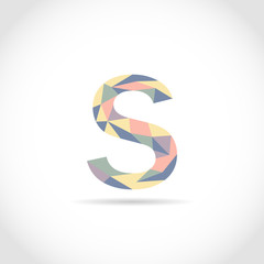 S Letter Logo Icon Mosaic Pattern Design template Element. Low Poly style