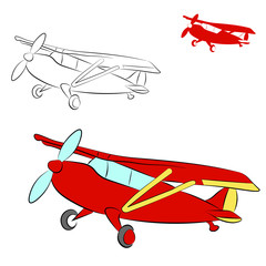 hand drawn picture of airplane in cartood or doodle style EPS 10
