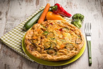 whole omelette with mixed vegetables