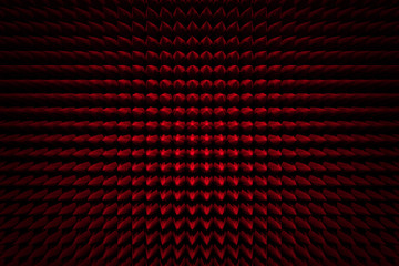 Abstract red background - frontal view of a red spikes or thorns pattern