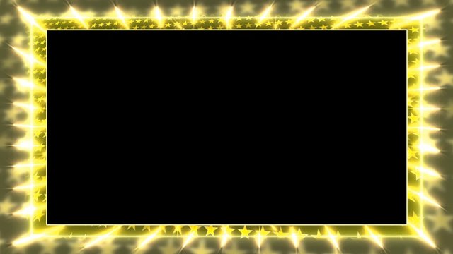 Yellow animation frame with a rotating star Alpha Channel Looped video