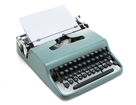 vintage typewriter isolated